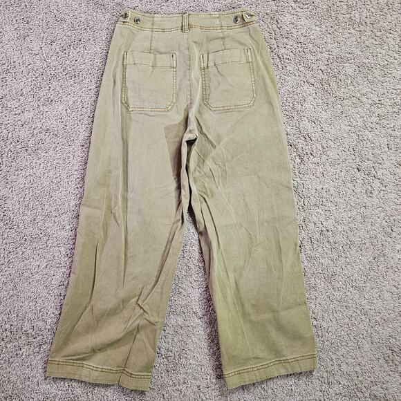 Old Navy Utility Pants Womens 4P Khaki Tan Stretch Cotton Wide Leg Casual - Picture 6 of 13
